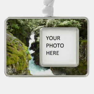 Avalanche Gorge II in Glacier National Park Verzilverd Omlijst Ornament