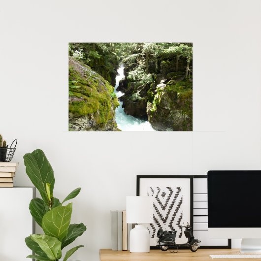 Avalanche Gorge II in het Nationaal Park Glacier Poster (Thuiskantoor)