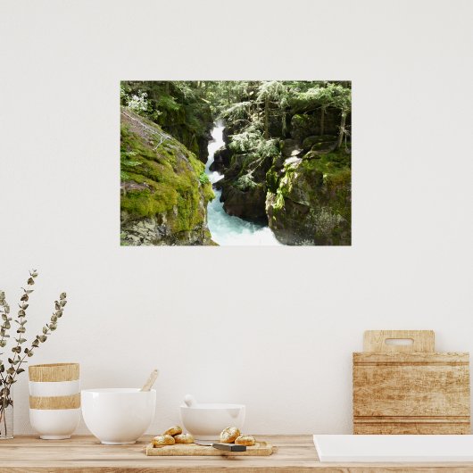 Avalanche Gorge II in het Nationaal Park Glacier Poster (Keuken)