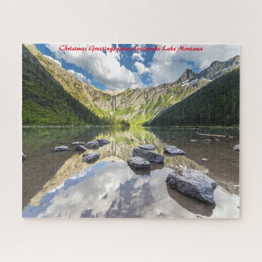 Avalanche Lake Montana.Kerstgroeten Legpuzzel (Horizontaal)