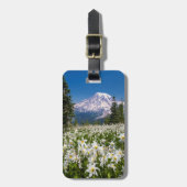 Avalanche lilies en Mount Rainier 2 Bagagelabel (Voorkant verticaal)