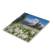 Avalanche lilies en Mount Rainier 2 Tegeltje (Zijkant)