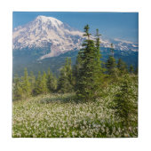 Avalanche lilies en Mount Rainier Tegeltje (Voorkant)