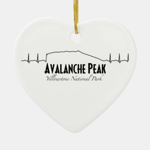 Avalanche Peak, hartslag van Yellowstone. Keramisch Ornament
