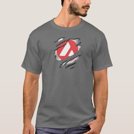 Avalanche Torn Afbeelding w/ Logo onthullen onder T-shirt (Voorkant)