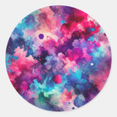 Avalanche van kleuren ronde sticker (Voorkant)