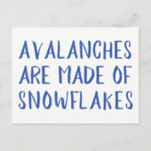 Avalanches zijn gemaakt van sneeuwvlokken, blauw b briefkaart (Voorkant)