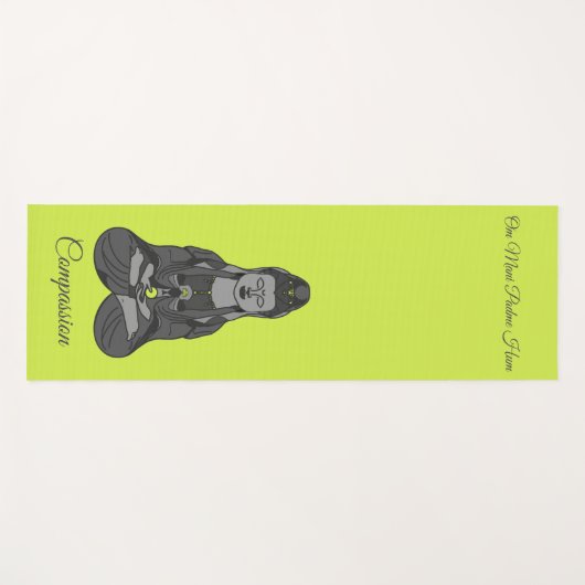 Avalokiteshvara Kuan Yin Buddhist Drawing Mantra Yogamat (Voorkant (horizontaal))