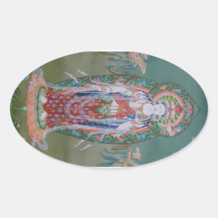 Avalokiteshvara-Stickers Ovale Sticker