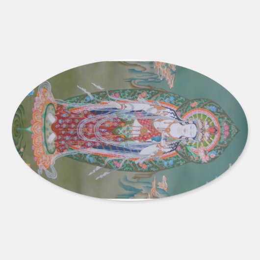 Avalokiteshvara-Stickers Ovale Sticker (Voorkant)