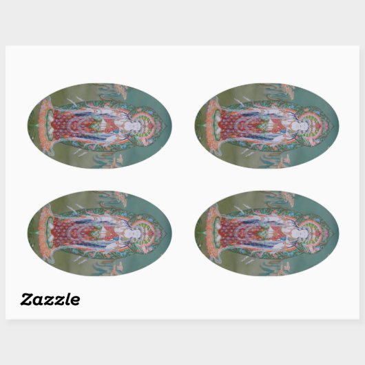Avalokiteshvara-Stickers Ovale Sticker (Vel)