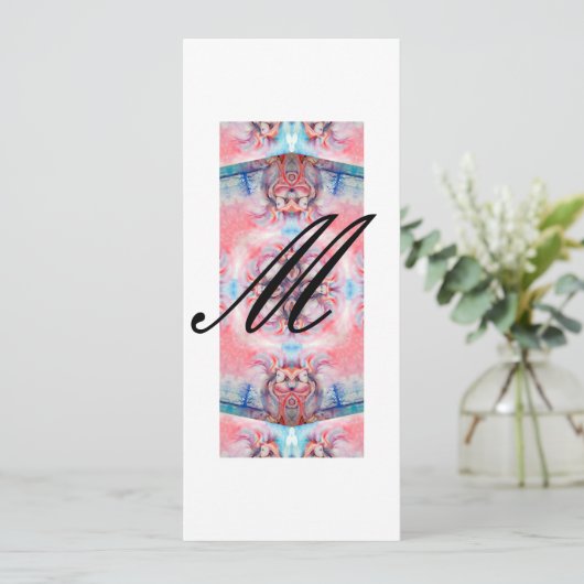 AVALON Abstract Monogram Roze Paars Kaart (Staand voorkant)
