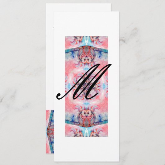 AVALON Abstract Monogram Roze Paars Kaart (Voorkant / Achterkant)