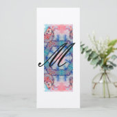 AVALON Abstract Monogram Zacht Roze Blauw Champagn Kaart (Staand voorkant)