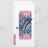 AVALON Abstract Monogram Zacht Roze Blauw Champagn Kaart (Voorkant / Achterkant)
