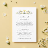 Avalon Butter Geel Bloemen Trouwdetails Informatiekaartje