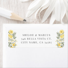 Avalon Butter Yellow Wildflowers Retouradres Etiket