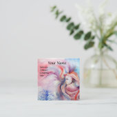 AVALON / Magic and Mystery,Pink Blue Fantasy Vierkante Visitekaartje (Staand voorkant)