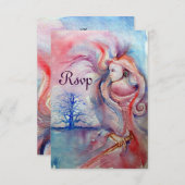 AVALON, Magic and Mystery, soft roze, rsvp Kaart (Voorkant / Achterkant)