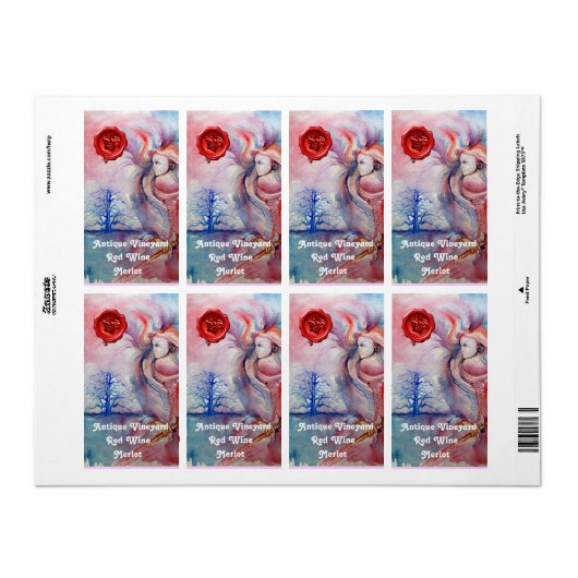 AVALON Magic Mystery, Roze Blauwe Waszegelwijn Etiket (Full Sheet)