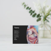 AVALON / Magie en Mysterie Roze Blauw Zwart Fantas Visitekaartje (Staand voorkant)