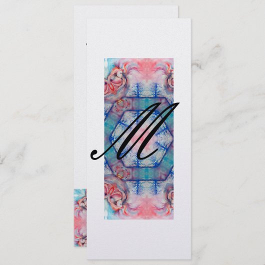 AVALON mogram 2, zacht roze paars blauw ijspapier Kaart (Voorkant / Achterkant)