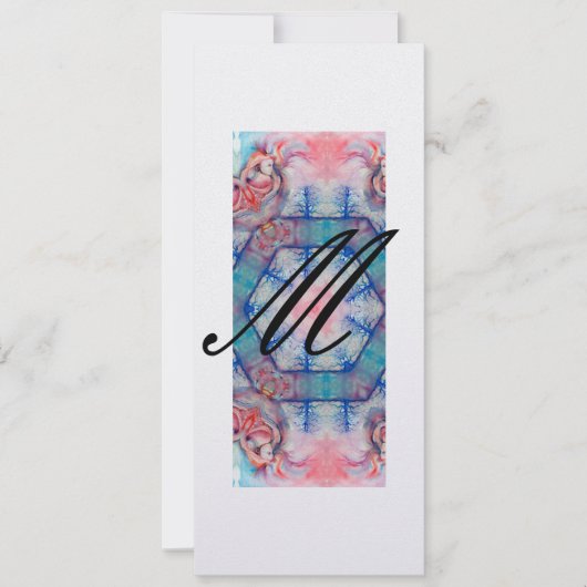 AVALON mogram 2, zacht roze paars blauw ijspapier Kaart (Voorkant)