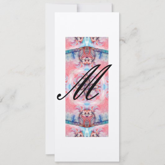 AVALON monogram 2, roze paars  metallic CHAMPAGNE Kaart (Voorkant)