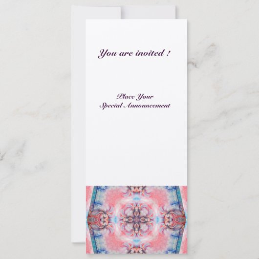 AVALON monogram 2, roze paarse metallic CHAMPAGNE Kaart (Achterkant)