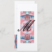 AVALON monogram 2, roze paarse metallic CHAMPAGNE Kaart (Voorkant / Achterkant)