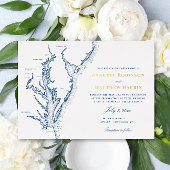 Avalon New Jersey bruiloft marine blauw en goud Folie Uitnodiging
