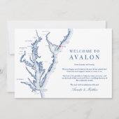 Avalon NJ Bruiloft Weekend Evenementen Welkom Rout Bedankkaart (Voorkant)