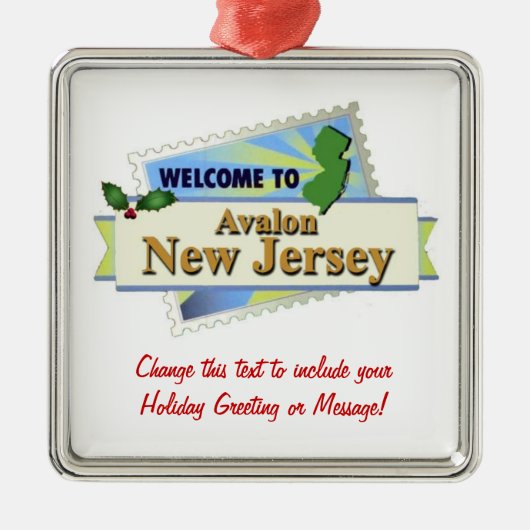 Avalon NJ Metalen Ornament (Voorkant)