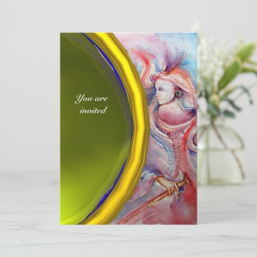 AVALON Pink Blue Yellow Gemstone Fantasy Kaart (Staand voorkant)