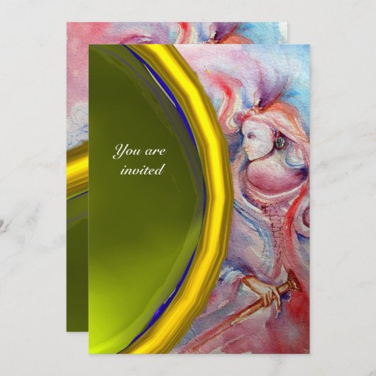 AVALON Pink Blue Yellow Gemstone Fantasy Kaart (Voorkant / Achterkant)