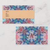 AVALON PSYCHEDELIC monogram, roze paars blauw Visitekaartje (Voorkant / Achterkant)
