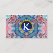 AVALON PSYCHEDELIC monogram, roze paars blauw Visitekaartje (Achterkant)