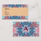 AVALON PSYCHEDELIC monogram, roze paars blauw Visitekaartje (Voorkant / Achterkant)