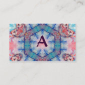 AVALON PSYCHEDELIC monogram, roze paars blauw Visitekaartje (Achterkant)
