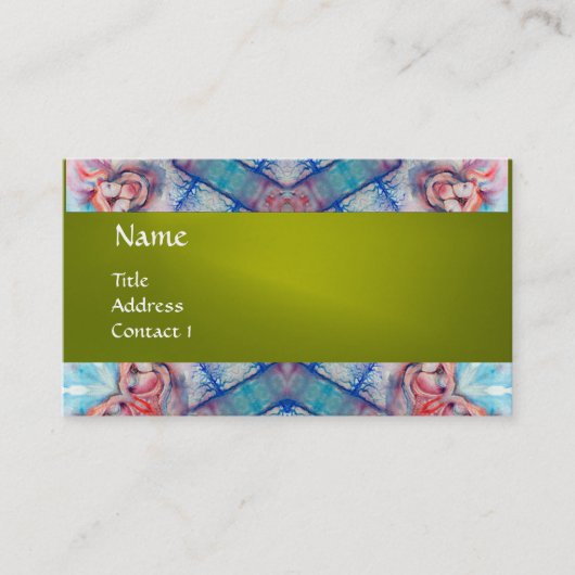 AVALON PSYCHEDELIC monogram, roze paars geel Visitekaartje (Voorkant)