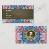 AVALON PSYCHEDELIC monogram, roze paars grijs Visitekaartje (Voorkant / Achterkant)