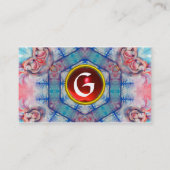 AVALON PSYCHEDELIC monogram, roze paars rood Visitekaartje (Achterkant)