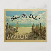 Avalon Save the Date  Beach Nautical Aankondigingskaart (Voorkant)