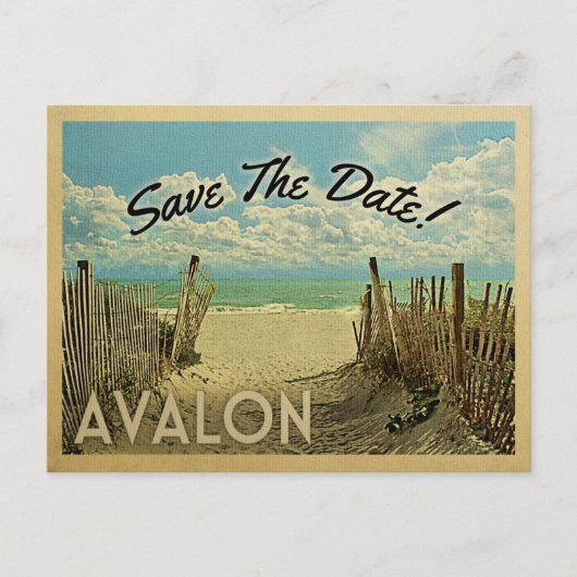 Avalon Save the Date  Beach Nautical Aankondigingskaart (Voorkant)