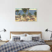 Avalon Uitzicht Beach w/Sunbathers Canvas Afdruk (Insitu (Slaapkamer))