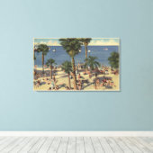Avalon Uitzicht Beach w/Sunbathers Canvas Afdruk (Insitu (Houten vloer))
