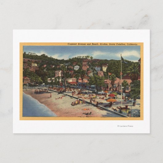 Avalon Uitzicht van Crescent Ave. & Beach Briefkaart (Voorkant)