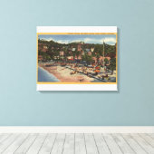 Avalon Uitzicht van Crescent Ave. & Beach Canvas Afdruk (Insitu (Houten vloer))