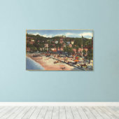 Avalon Uitzicht van Crescent Ave. & Beach Canvas Afdruk (Insitu (Houten vloer))