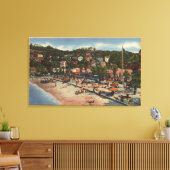Avalon Uitzicht van Crescent Ave. & Beach Canvas Afdruk (Insitu (Woonkamer))